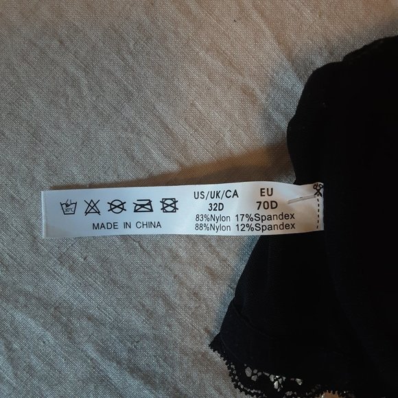 Wingslove New 32D Front Bra with Necklace Plunge Racerback Lace Black - Picture 9 of 13